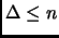 $ \Delta\le n$